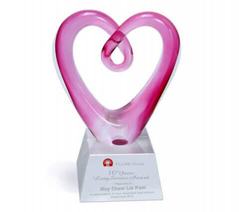 Heartlink on Crystal Base Award Executive Gifts Singapore