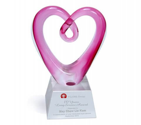 Heartlink on Crystal Base Award