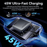 Vention 20000mAh Power Bank 45W with 45W Ultra-Fast Charging for MacBook and iPhone devices.