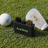 Caddie Golf Club Cleaning Tool shown with golf ball and club on grass, ideal for corporate gift use.