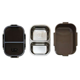 Stainless Steel Lunch box with 2 Slots, features a durable design and two compartments for meal separation.