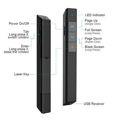 Slim black Presentation Clicker Executive Corporate Gifts Singapore