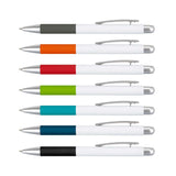 Genoa Soft Cover Notebook and Pen Gift Set featuring assorted colored retractable pens for corporate gifting.