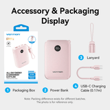 Vention Compact 20000mAh Power Bank 22.5W accessory and packaging display with lanyard and USB-C cable.