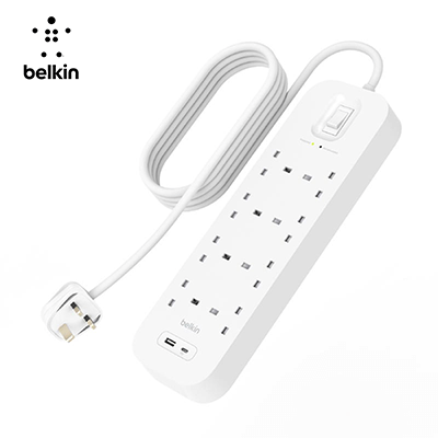Belkin 8Way 2M Surge Protection Strip with USB A + C Executive Corporate Gifts Singapore