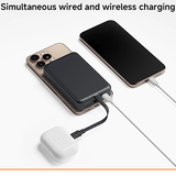 Xiaomi 33W Magnetic Power Bank 10000mAh (Integrated Cable) charging two devices simultaneously