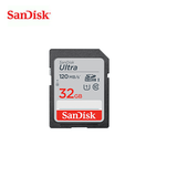 SanDisk Ultra SDHC UHS-I 32GB U1 C10 120MB/s [SDSDUN4-032G-GN6IN] memory card with design and storage details.