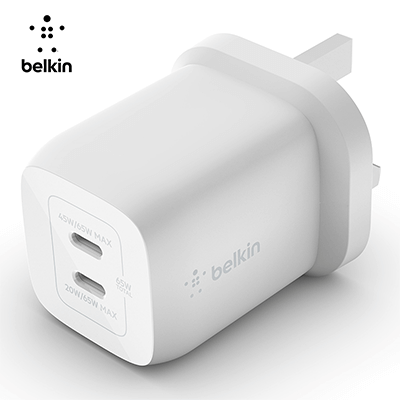 Belkin WCH013 BoostCharge Pro Dual USB-C GaN Wall Charger with PPS 65W Executive Corporate Gifts Singapore