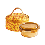 LocknLock Rhine Dynamic Amber Round Glass Lunch Box 2pcs Set Corporate Gifts Singapore