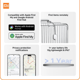 Xiaomi Location Tracker Tag features for remote tracking, compatibility with Apple Find My, and long battery life.
