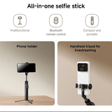 Xiaomi Selfie Stick Tripod Mini features multifunctional design and Bluetooth remote control for capturing moments.