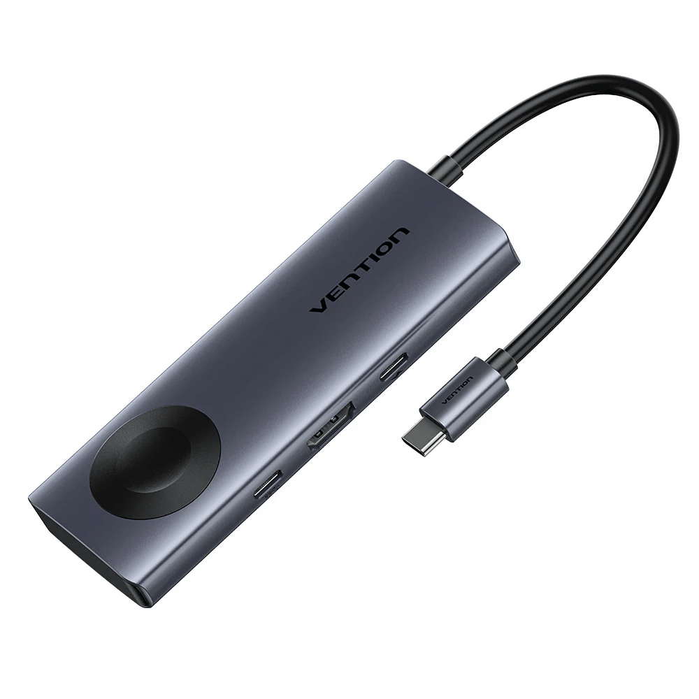 Vention 6-in-1 USB-C Wireless Charging Docking Station for efficient connectivity and charging.