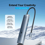 Vention 7-in-1 USB-C Docking Station features HDMI output, 100W power, and 5Gbps data transfer rates.