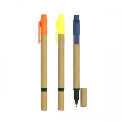 Eco Friendly Recycled Paper Ball Pen & Highlighter Executive Corporate Gifts Singapore