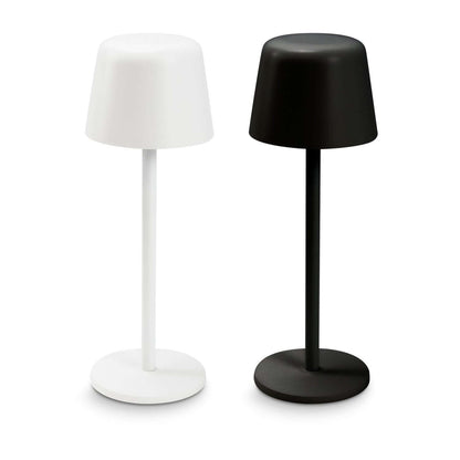 Ember Rechargeable Table Lamp in black and white, eco-friendly design perfect as a corporate gift.