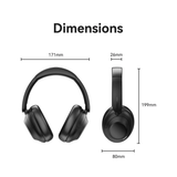 Dimensions of Vention Echo Clarity LH01 Wireless Headphone showing height, width, and depth measurements.