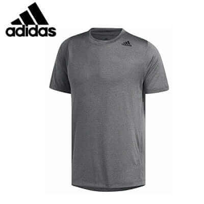 adidas Freelift Tech Climacool Fitted Tee Shirt in gray, ideal for workouts with ventilated and moisture-wicking fabric.