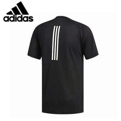adidas Freelift Tech Climacool Fitted Tee Shirt showing back view with three stripes design.