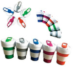 Eco Friendly Silicone Mug w/Carabiner & Straw