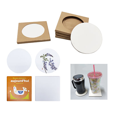 Ceramic Coaster with indivdual kraft paper box Executive Gifts Singapore