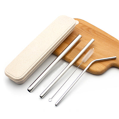 Stainless Steel 3 piece Straw set with brush & box Executive Corporate Gifts Singapore