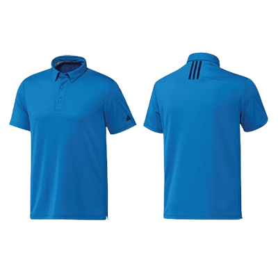 Adidas M SS Polo-T Shirt in vibrant blue, featuring a self-fabric collar and moisture-wicking fabric for comfort.