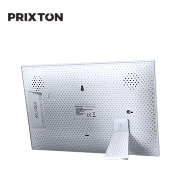 Prixton Prado 10" Frameo Wifi Digital Photo Frame backside view showcasing its design and features.