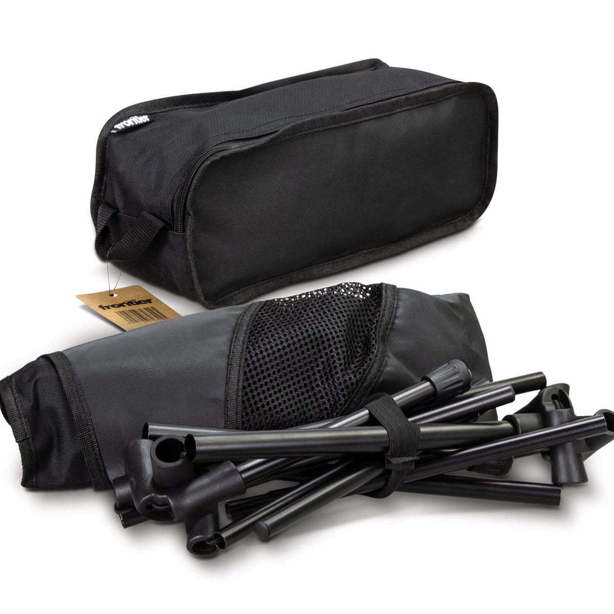 Frontier Lightweight Folding Chair storage bag with poles, ideal for outdoor events and corporate gifts.