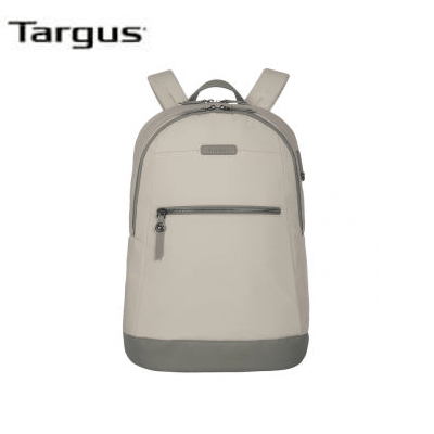 Targus Avila 15-16" Backpack in neutral color, designed for eco-friendly mobile professionals, featuring detachable organizer.