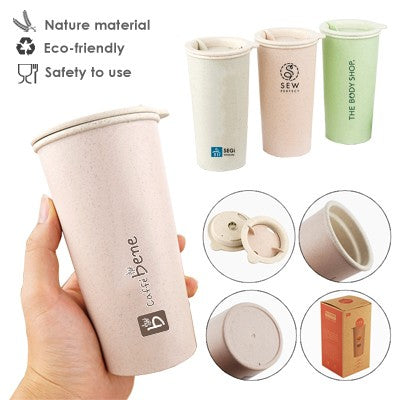 Eco-Wheat Natural Straw Tumbler - 400ml | AbrandZ Corporate Gifts