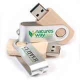 Metal Swivel Wooden USB Flash Drive | AbrandZ Corporate Gifts