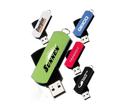 Aluminium and Rubber Coated Swivel USB Flash Drive Executive Corporate Gifts Singapore