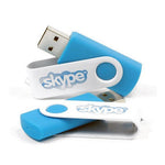 White Metal Coated Swivel USB Flash Drive | AbrandZ.com