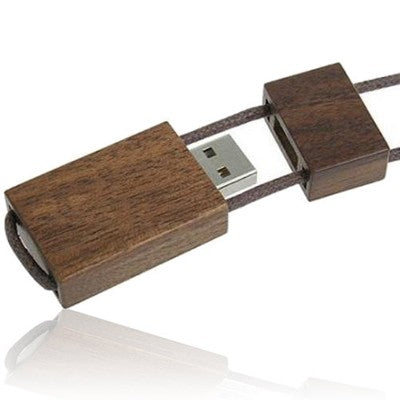 Wooden USB Flash Drive With Sliding Cord Lanyard Executive Corporate Gifts Singapore