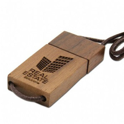 Wooden USB Flash Drive With Sliding Cord Lanyard Executive Corporate Gifts Singapore
