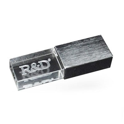Brushed Metal Crystal USB Drive with LED Light Executive Gifts Singapore