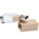 Wooden Crystal USB Drive with LED Light USB | AbrandZ.com