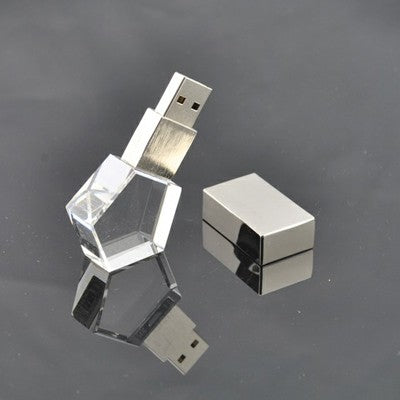 Pentagon Shaped Crystal USB Drive with LED Light Executive Gifts Singapore