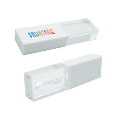 Clear White Crystal USB Drive with LED Light Executive Gifts Singapore
