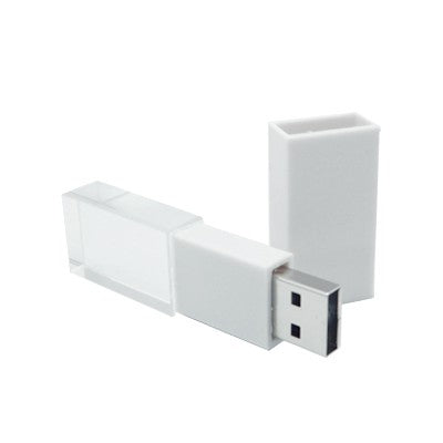 Clear White Crystal USB Drive with LED Light Executive Gifts Singapore