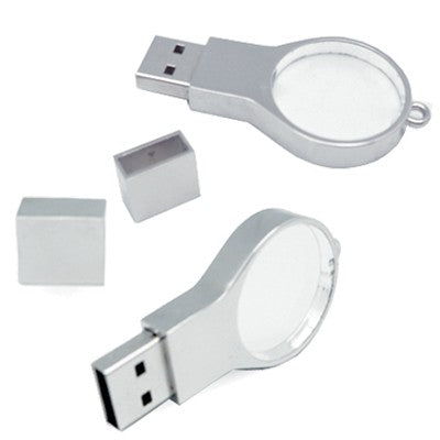 Magnifier Shape Crystal USB Memory Drive with LED Light Executive Gifts Singapore