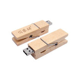 Wooden Clip USB Flash Drive | AbrandZ.com