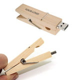 Wooden Clip USB Flash Drive | AbrandZ.com