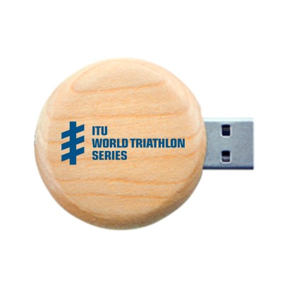 Wooden Round USB Flash Drive Executive Corporate Gifts Singapore