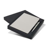 Harvard Notebook and Pen Gift Set displayed in a sleek box, highlighting its stylish and sustainable design.