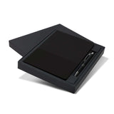 Harvard Notebook and Pen Gift Set presented in an elegant black box with a sleek pen.