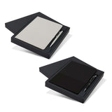 Harvard Notebook and Pen Gift Set in stylish packaging with a textured cover and sleek pen, ideal corporate gift.