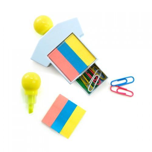 Highlighter With Post It Pad And Paper Clips Executive Corporate Gifts Singapore