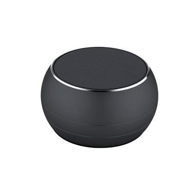 Dark grey I-Thrill Bluetooth speaker with a circular top grille and rounded body