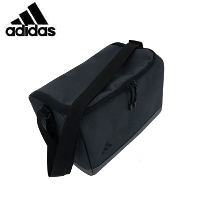 adidas Cooler Bag in sleek black with adjustable strap, perfect for eco-friendly on-the-go organization.